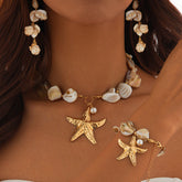 Bohemian Conch Pendant Choker – Starfish Beaded Beach Necklace for Women