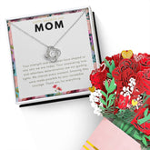 Mother Day- Love Knot Necklace + Flower Bouquet Bundle