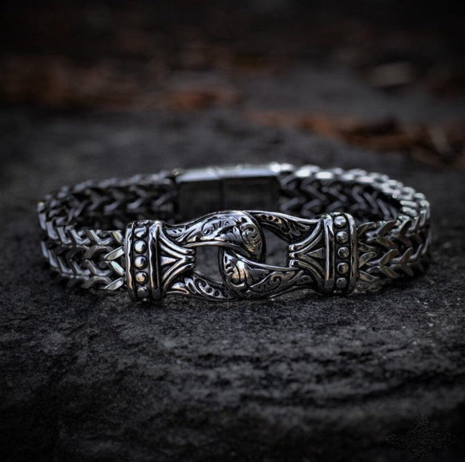 Men's Vintage Engraving Titanium Steel Bracelet