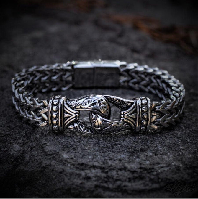 Men's Vintage Engraving Titanium Steel Bracelet