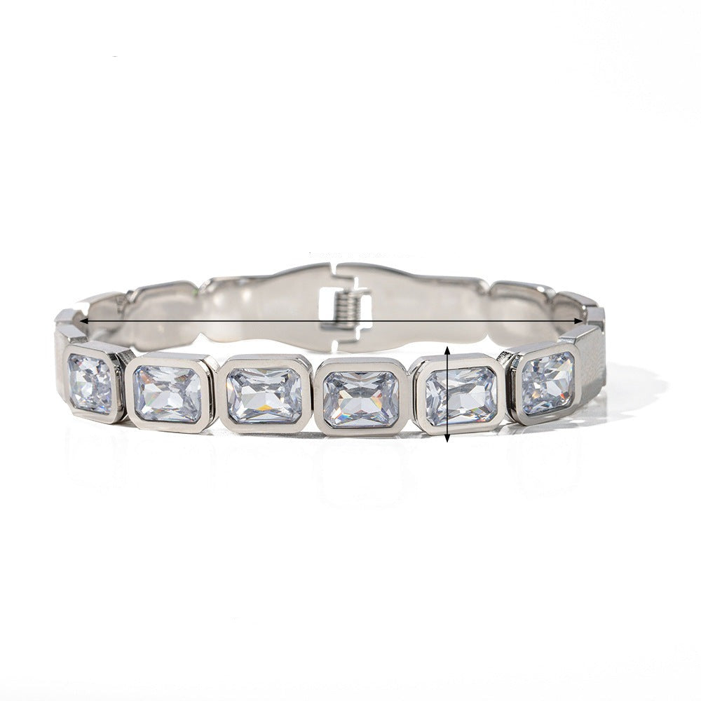 Women's Fashionable All-match Titanium SteelZircon Bracelet