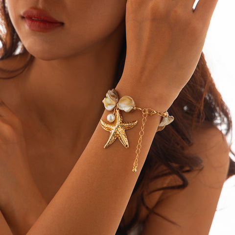 Bohemian Conch Pendant Choker – Starfish Beaded Beach Necklace for Women
