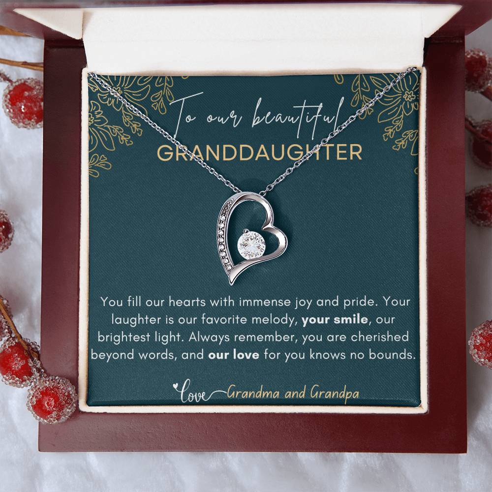 Forever Loved: A Heartwarming Message from Grandma and Grandpa Necklace