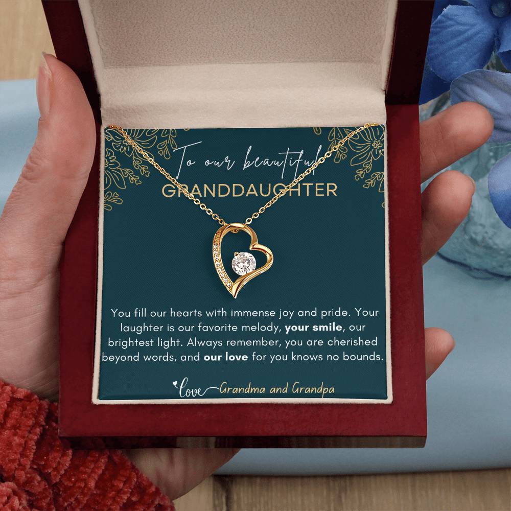 Forever Loved: A Heartwarming Message from Grandma and Grandpa Necklace