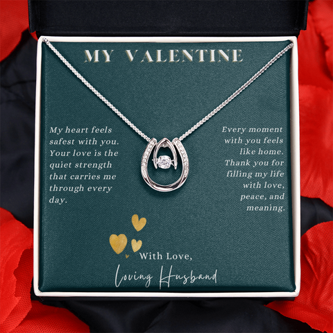 To My Valentine: Our Lucky Stars Dancing Crystal Necklace