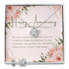 Happy Anniversary - Love Knot Earring & Necklace Set