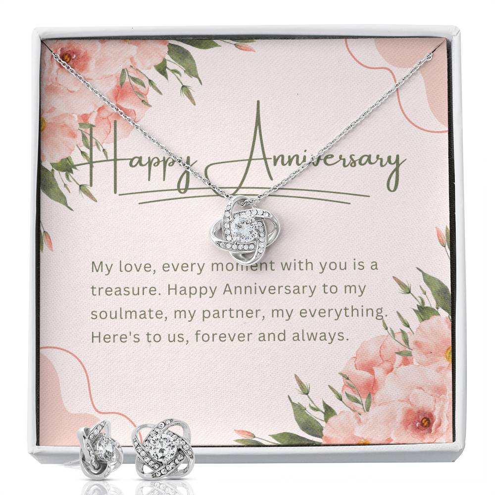 Happy Anniversary - Love Knot Earring & Necklace Set