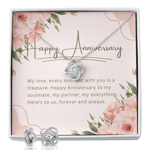 Happy Anniversary - Love Knot Earring & Necklace Set