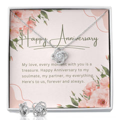 Happy Anniversary - Love Knot Earring & Necklace Set