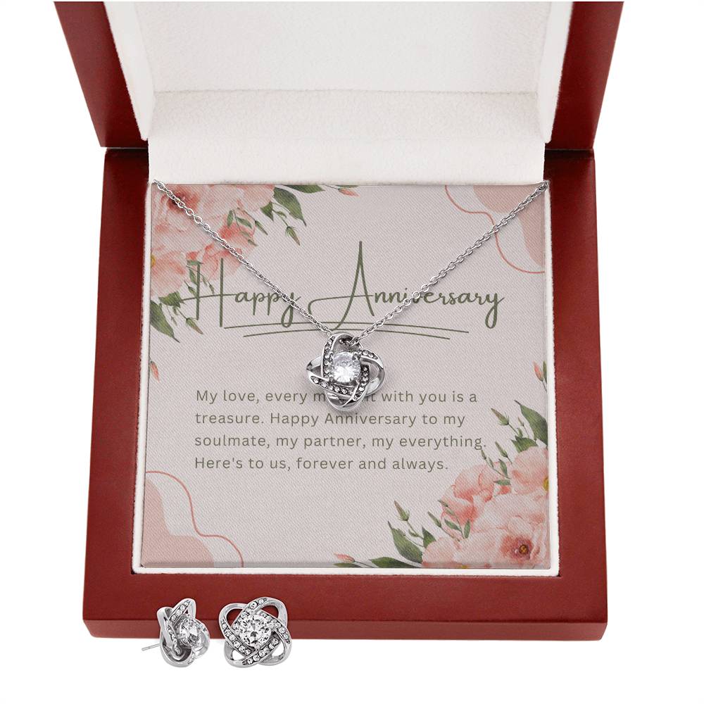 Happy Anniversary - Love Knot Earring & Necklace Set