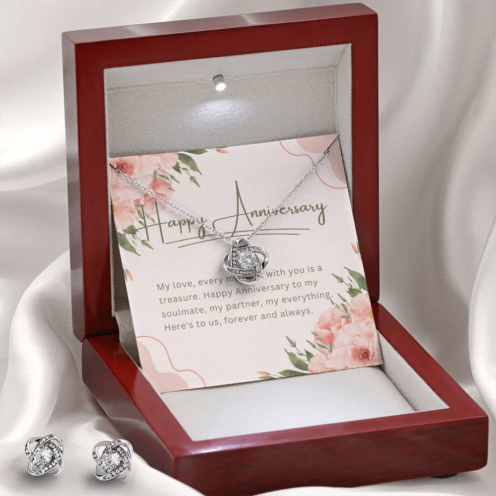 Happy Anniversary - Love Knot Earring & Necklace Set