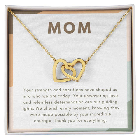 To My Amazing Mom Necklace-Interlocking Hearts