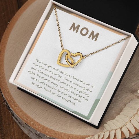 To My Amazing Mom Necklace-Interlocking Hearts