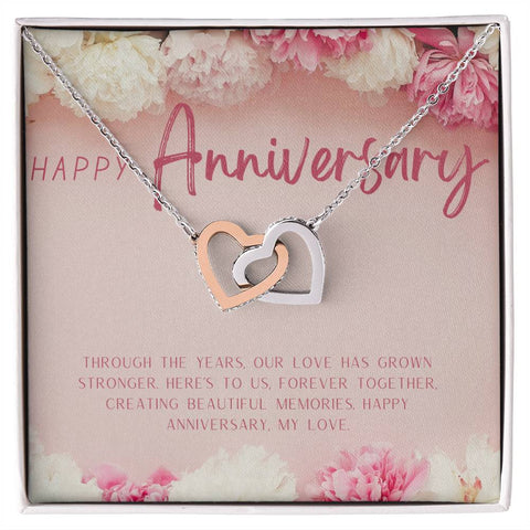 Eternal Love: Interlocking Hearts Necklace for My Wife, Perfect Anniversary Gift