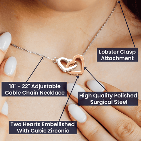 Eternal Love: Interlocking Hearts Necklace for My Wife, Perfect Anniversary Gift