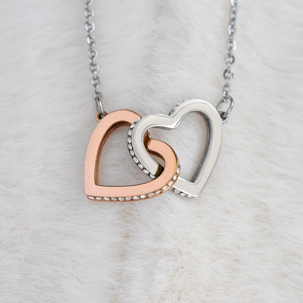 To My Amazing Mom Necklace-Interlocking Hearts