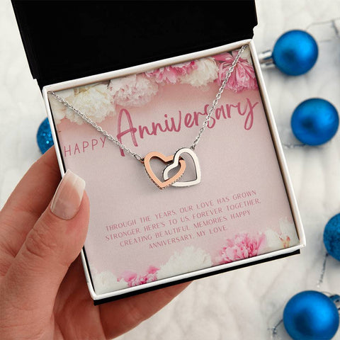 Eternal Love: Interlocking Hearts Necklace for My Wife, Perfect Anniversary Gift