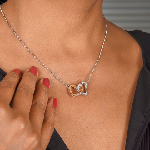 To My Amazing Mom Necklace-Interlocking Hearts