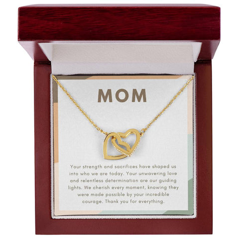 To My Amazing Mom Necklace-Interlocking Hearts