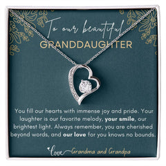 Forever Loved: A Heartwarming Message from Grandma and Grandpa Necklace