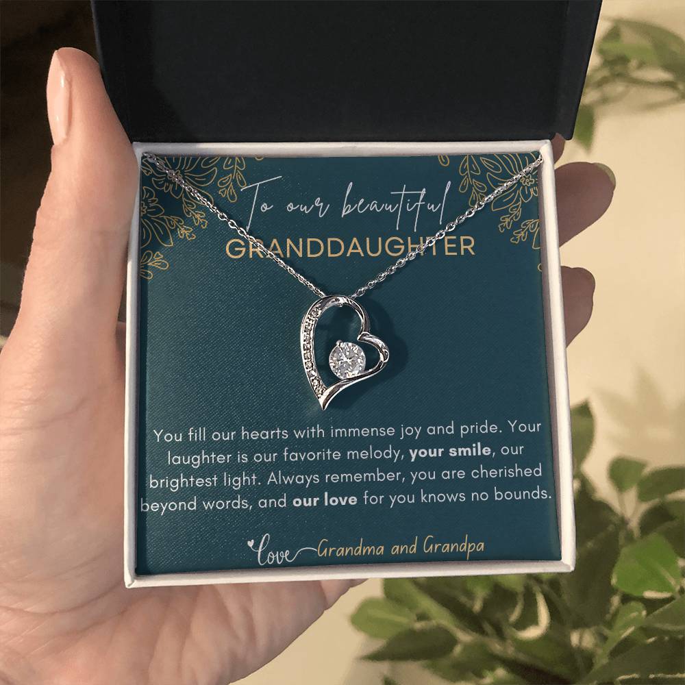 Forever Loved: A Heartwarming Message from Grandma and Grandpa Necklace