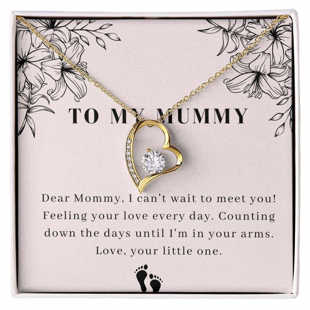 Mummy To Be - Baby Bump Pregnancy - Baby Shower - Silver Pendant Necklace with Personalized Message Card