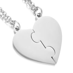 Stainless Steel Combination Heart-shaped Necklace Lettering